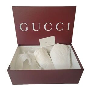 Gucci Empty Shoe Gift Box With Tissue & Card – Burgundy – Authentic